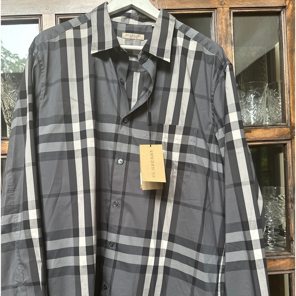 Burberry Brit Men’s Charcoal button down. Never worn!